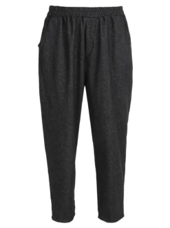 158c Pantaloni donna a cavallo basso con elastico in vita - nero