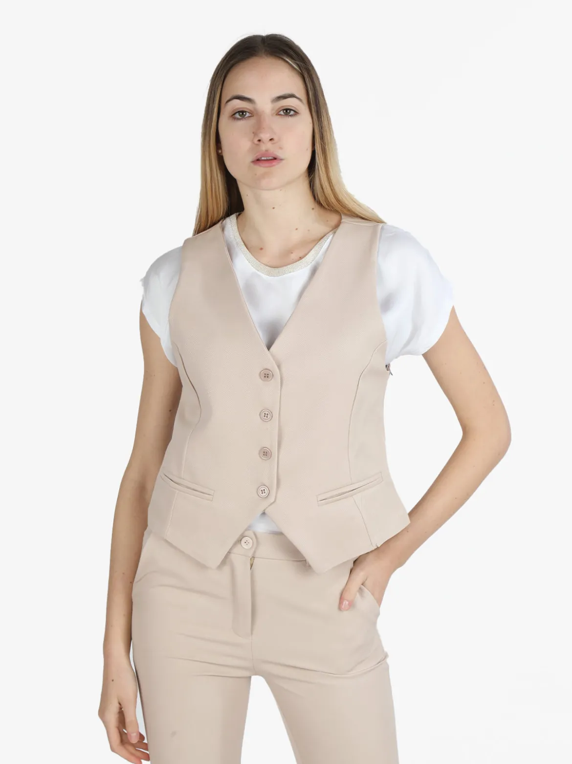 Daystar Gilet donna elegante con bottoni