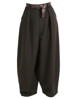 Daystar Pantaloni donna casual a palloncino con cintura - moro
