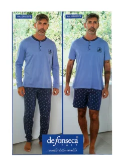 De Fonseca Pigiama lungo da uomo in cotone - avion