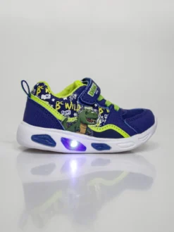Dinosaur Sneakers da bambino con luci e cinturino a strappo
