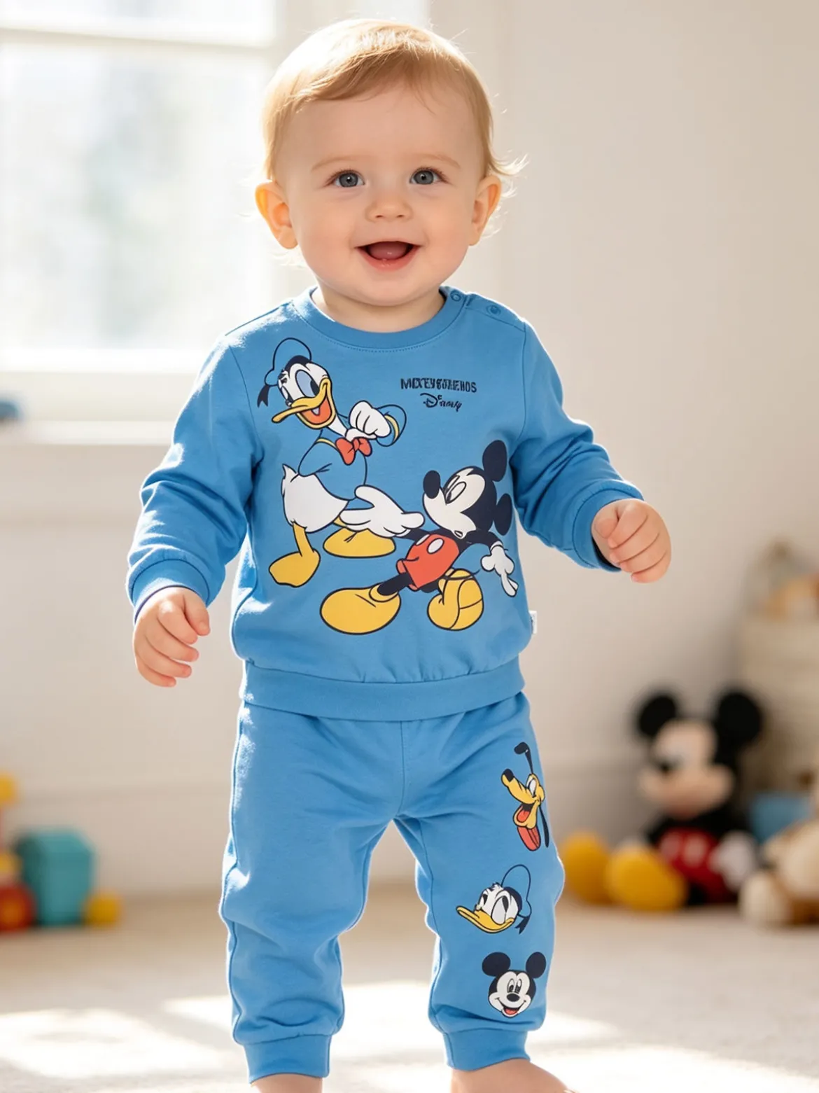 Disney Baby Pigiama da neonato in cotone con stampe Topolino - blu