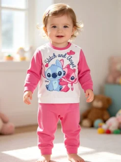 Disney Baby Stitch pigiama da neonata in cotone con stampe - fucsia