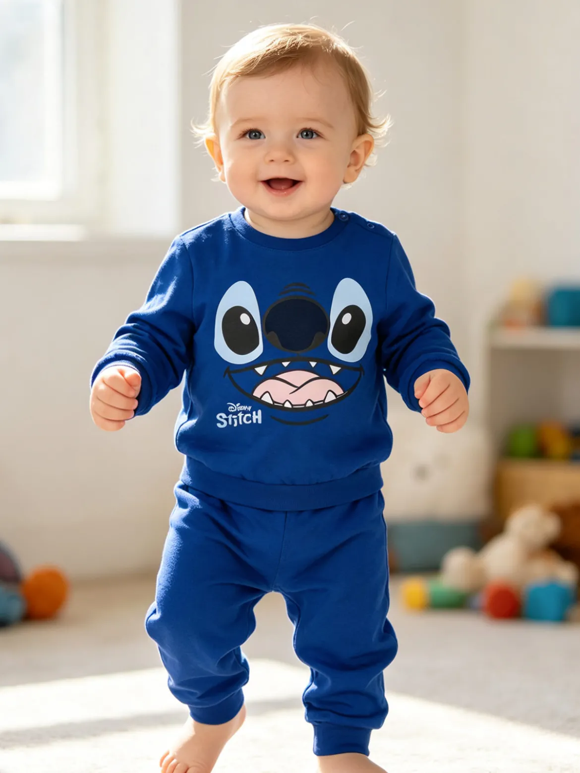 Disney Baby Stitch pigiama da neonato in cotone con stampe - blu