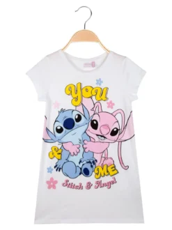 Disney Lilo & Stitch Maxi t-shirt da bambina in cotone con stampa personaggio - multicolore