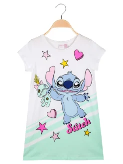 Disney Lilo & Stitch Maxi t-shirt da bambina in cotone con stampa personaggio - blu