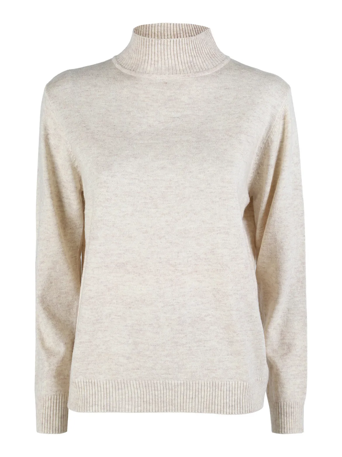 Dolce & Trendy Pullover donna a lupetto in maglia - beige