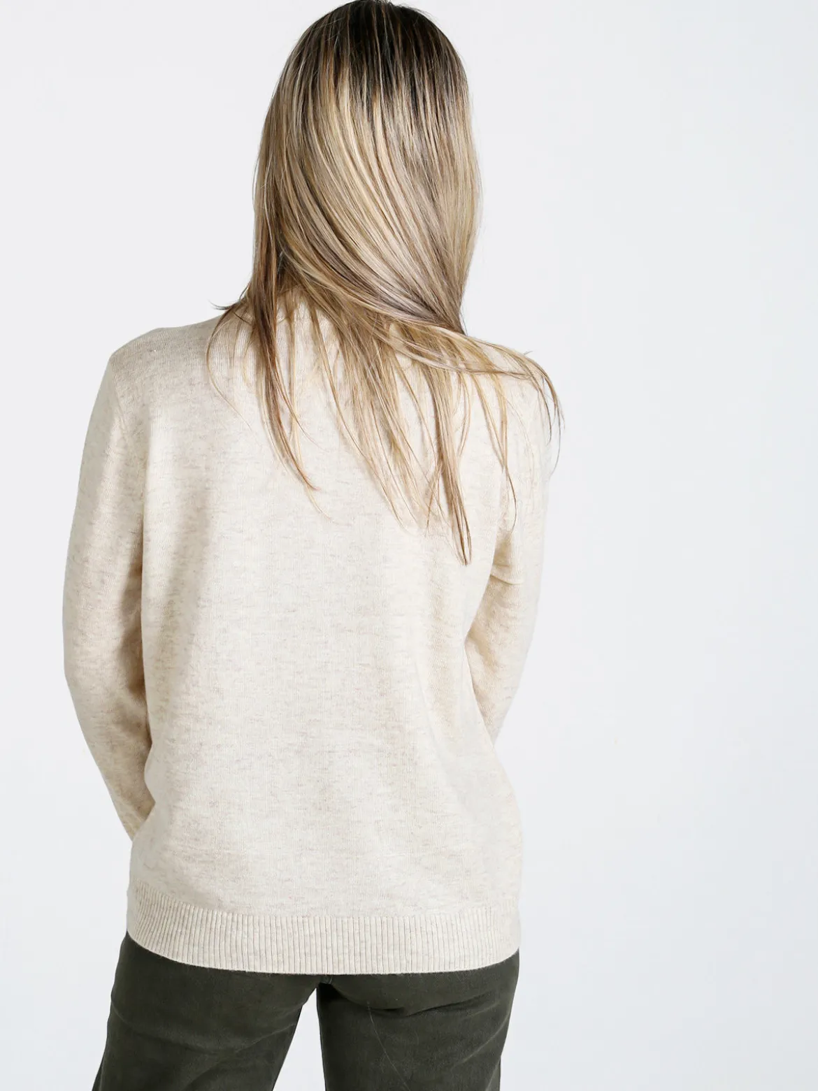 Dolce & Trendy Pullover donna a lupetto in maglia - beige
