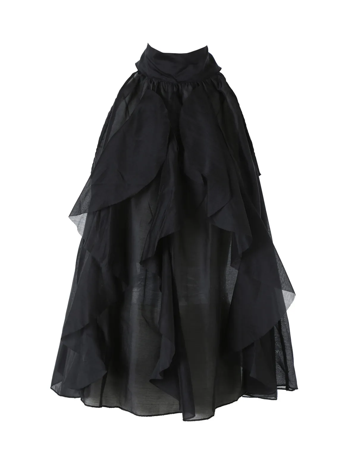 Doremi Top donna con volant e allacciatura al collo - nero
