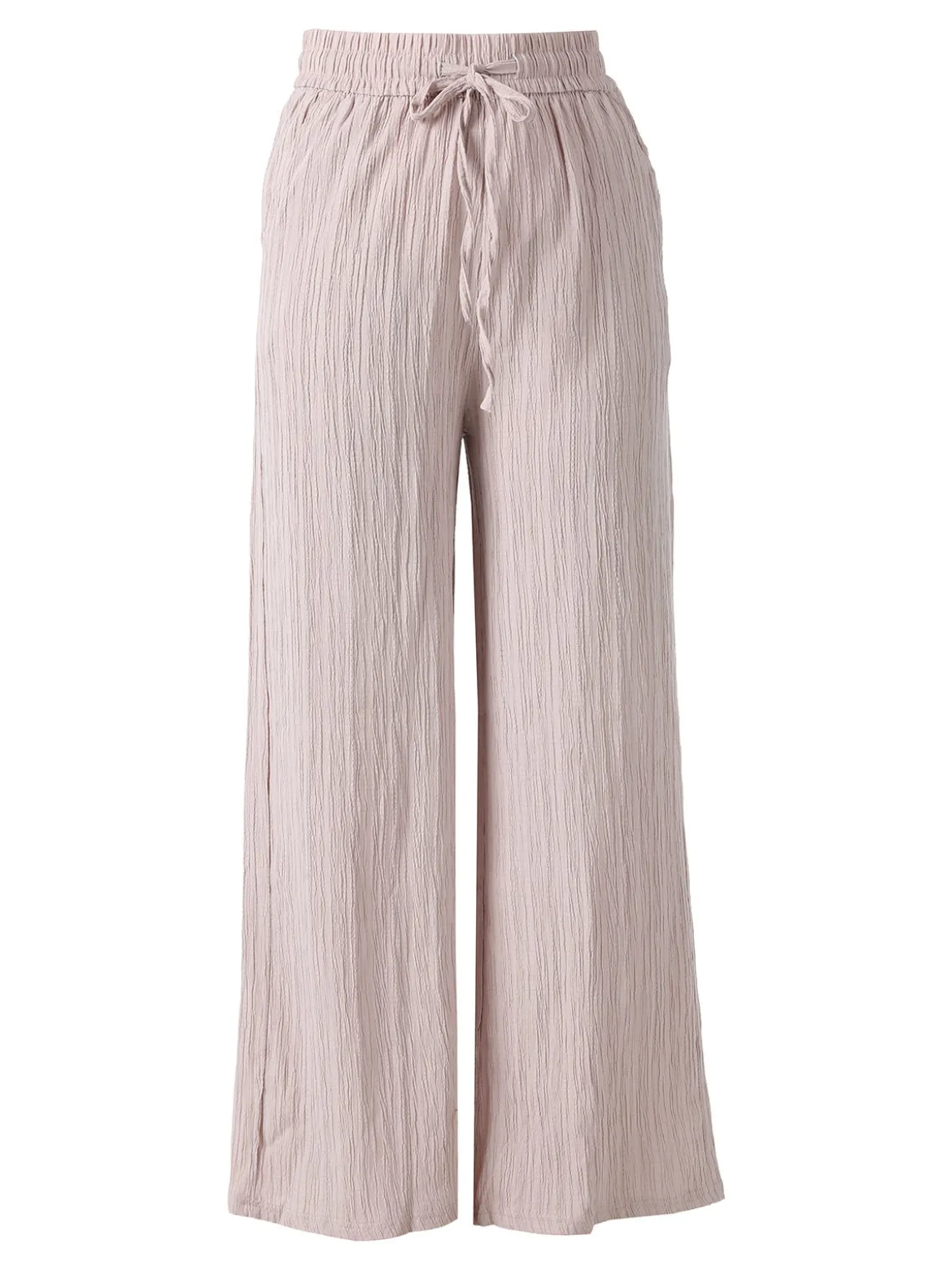 Eletta Pantaloni donna a palazzo con coulisse - rosa