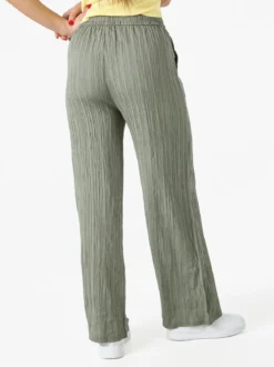 Eletta Pantaloni donna a palazzo con coulisse - verde