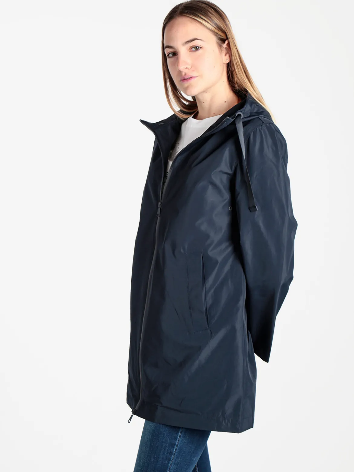 Ellen Rose Giacca a vento da donna con cappuccio e zip