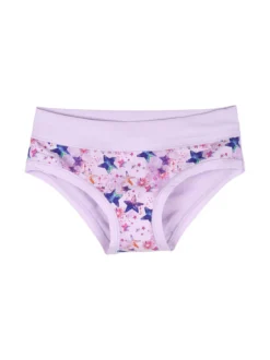 Emy Bimba Slip da bambina in cotone con stampa stelle - lilla