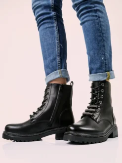 Energy Anfibi donna con lacci e zip - nero