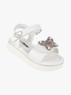 Energy Sandali da bambina gioiello con platform e cintruini a strappo - bianco