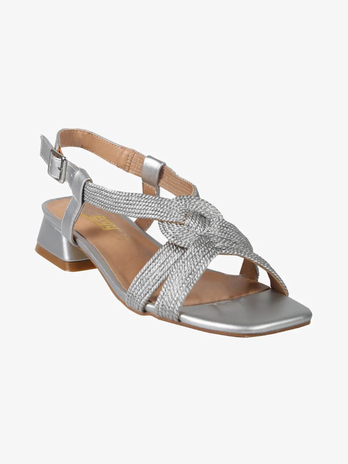 Energy Sandali donna con tacco largo e fascette in corda