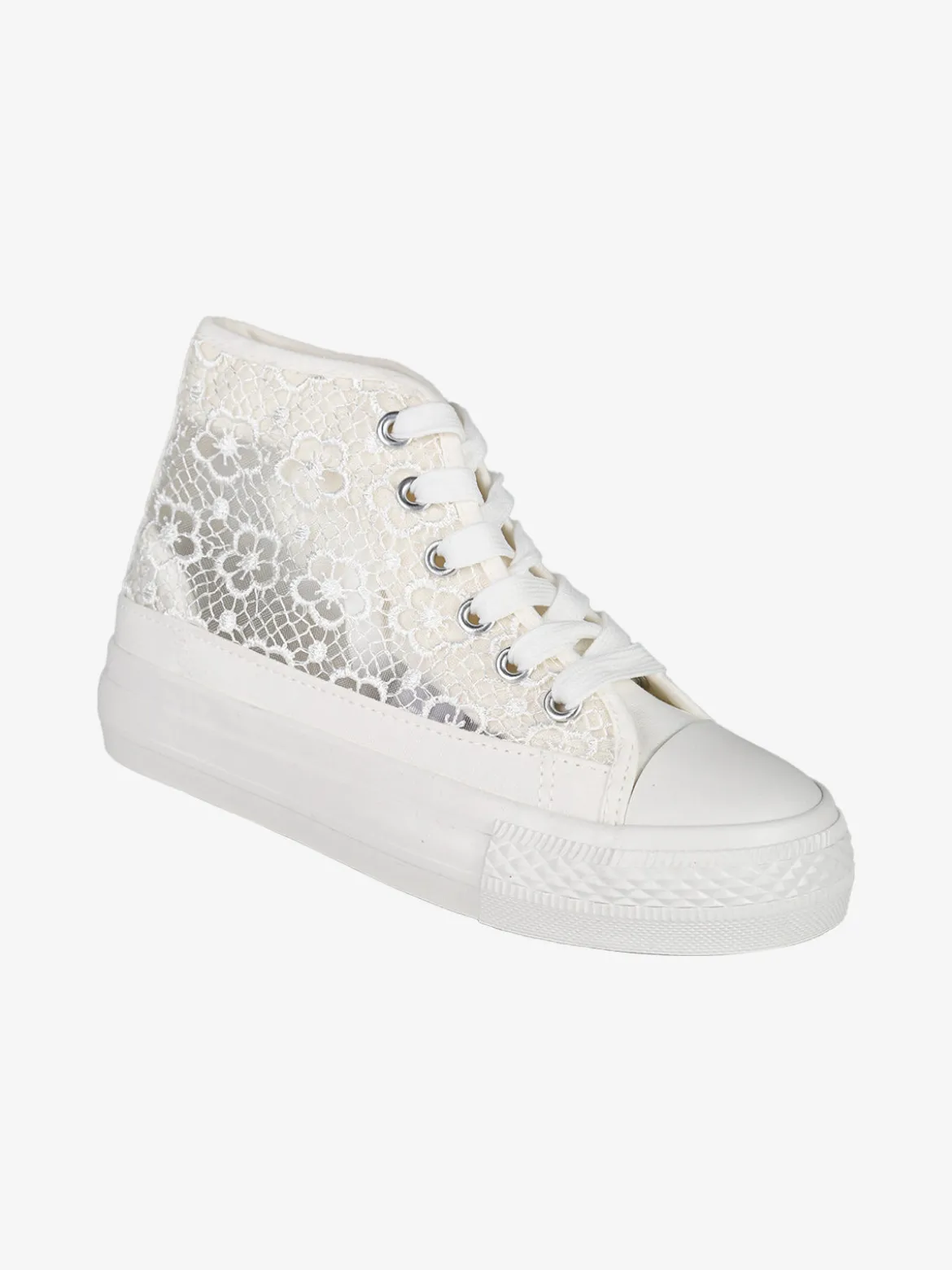 Energy Sneakers alte da ragazza con platform in macramè
