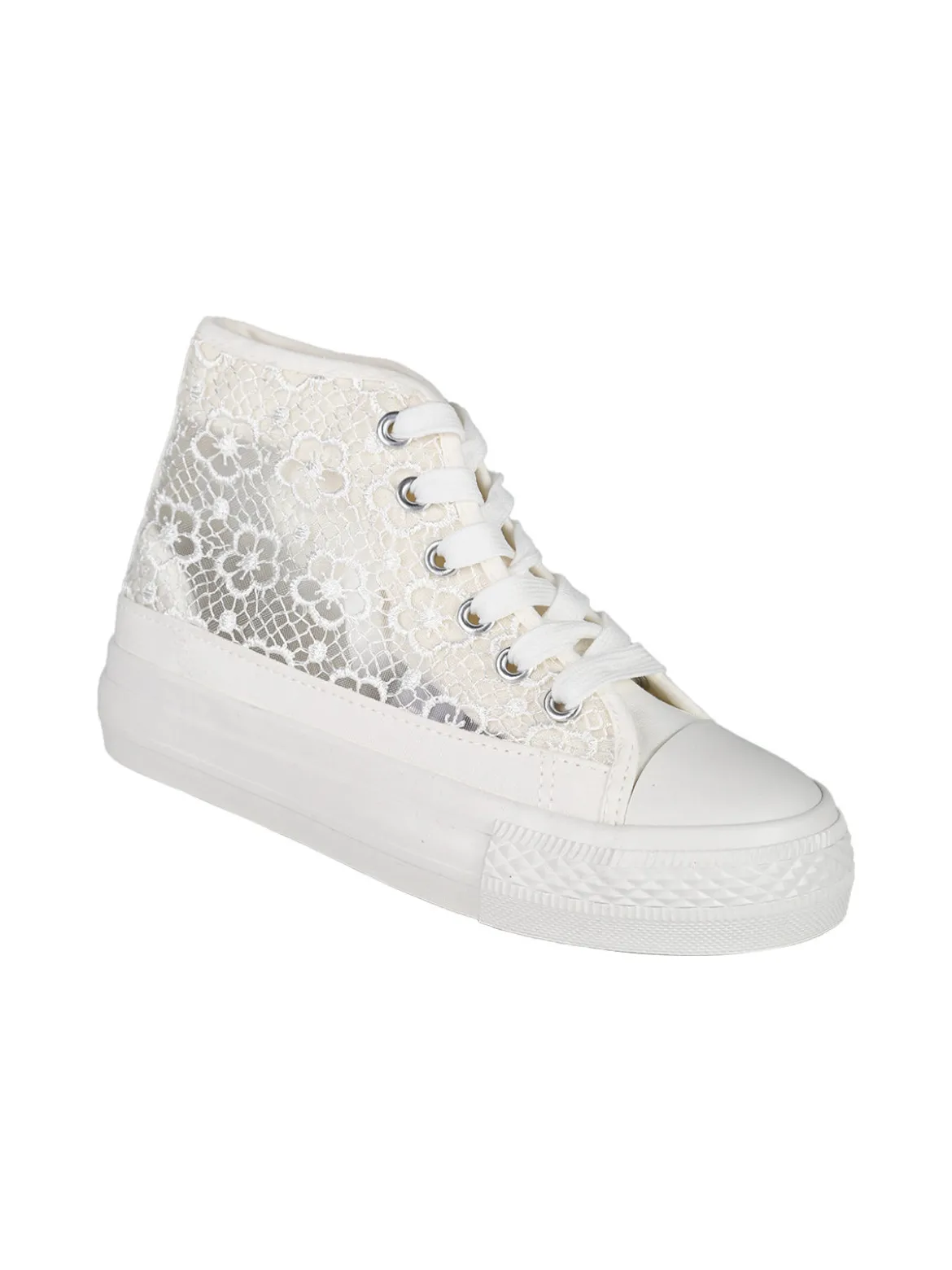 Energy Sneakers alte da ragazza con platform in macramè