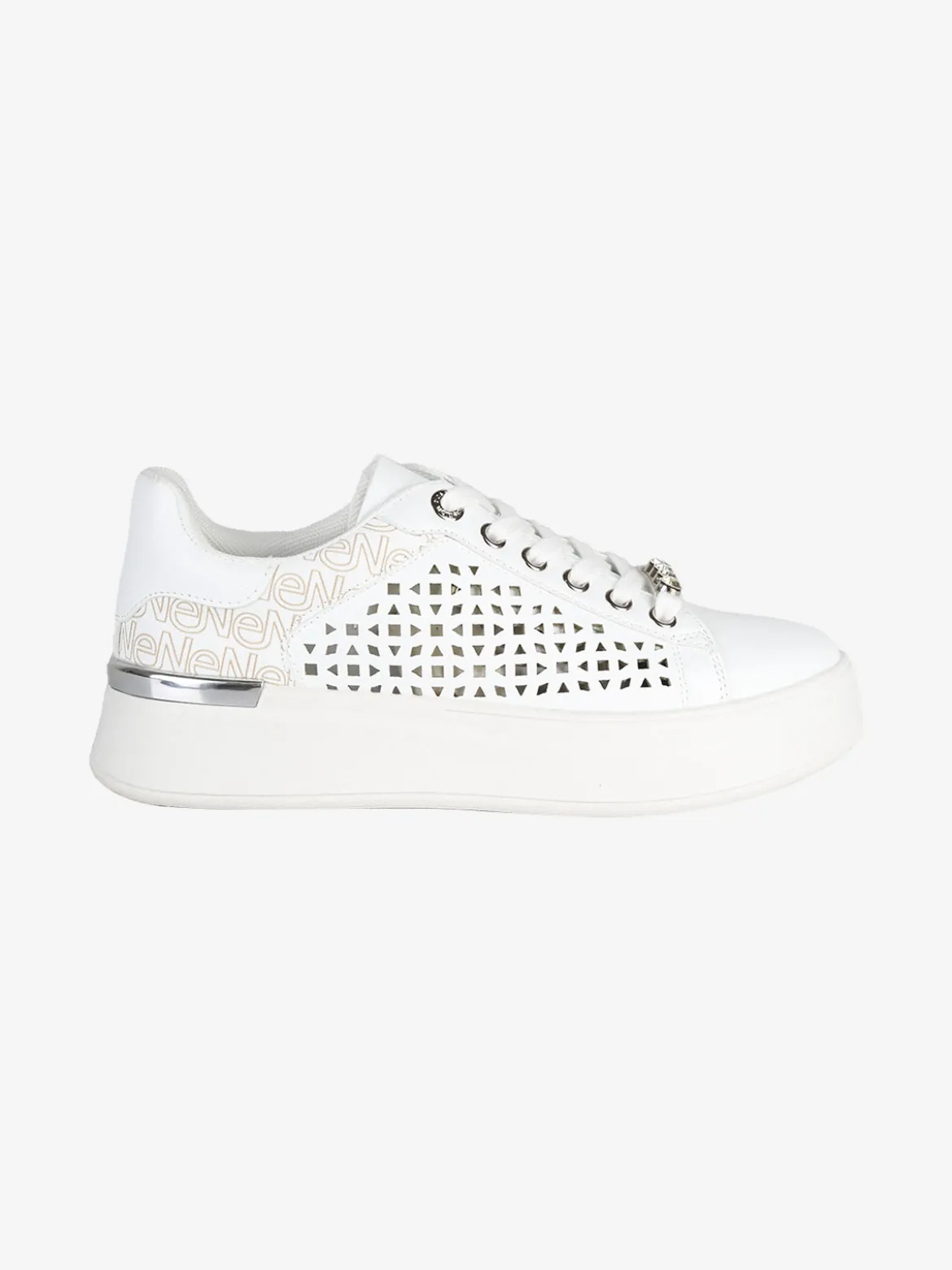 Energy Sneakers donna con lacci e zip e dettaglio strass