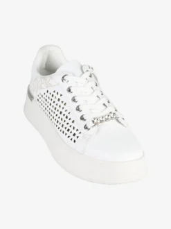 Energy Sneakers donna con lacci e zip e dettaglio strass