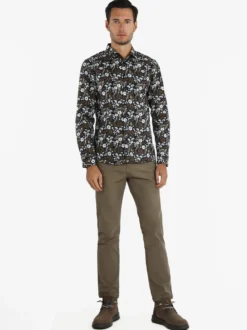 Enos Camicia uomo slim fit in cotone con stampe floreali