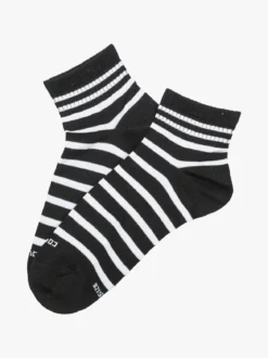 Enrico Coveri Calze corte da donna a righe in cotone mercerizzato - nero