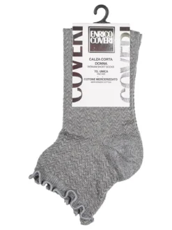 Enrico Coveri Calze corte da donna con bordo a volant - grigio