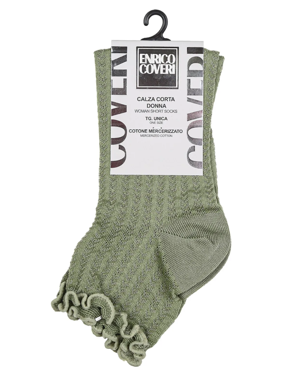 Enrico Coveri Calze corte da donna con bordo a volant - verde chiaro