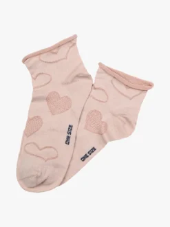 Enrico Coveri Calze corte da donna con ricami a cuori - rosa