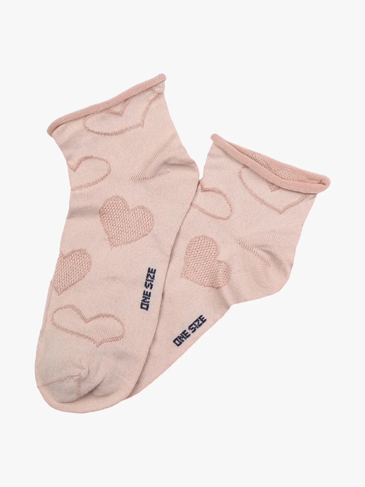 Enrico Coveri Calze corte da donna con ricami a cuori - rosa