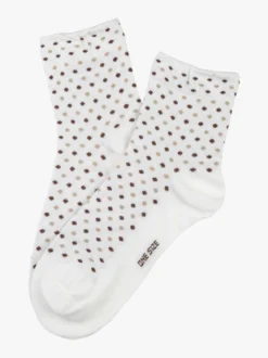 Enrico Coveri Calze corte da donna in caldo cotone a pois - bianco