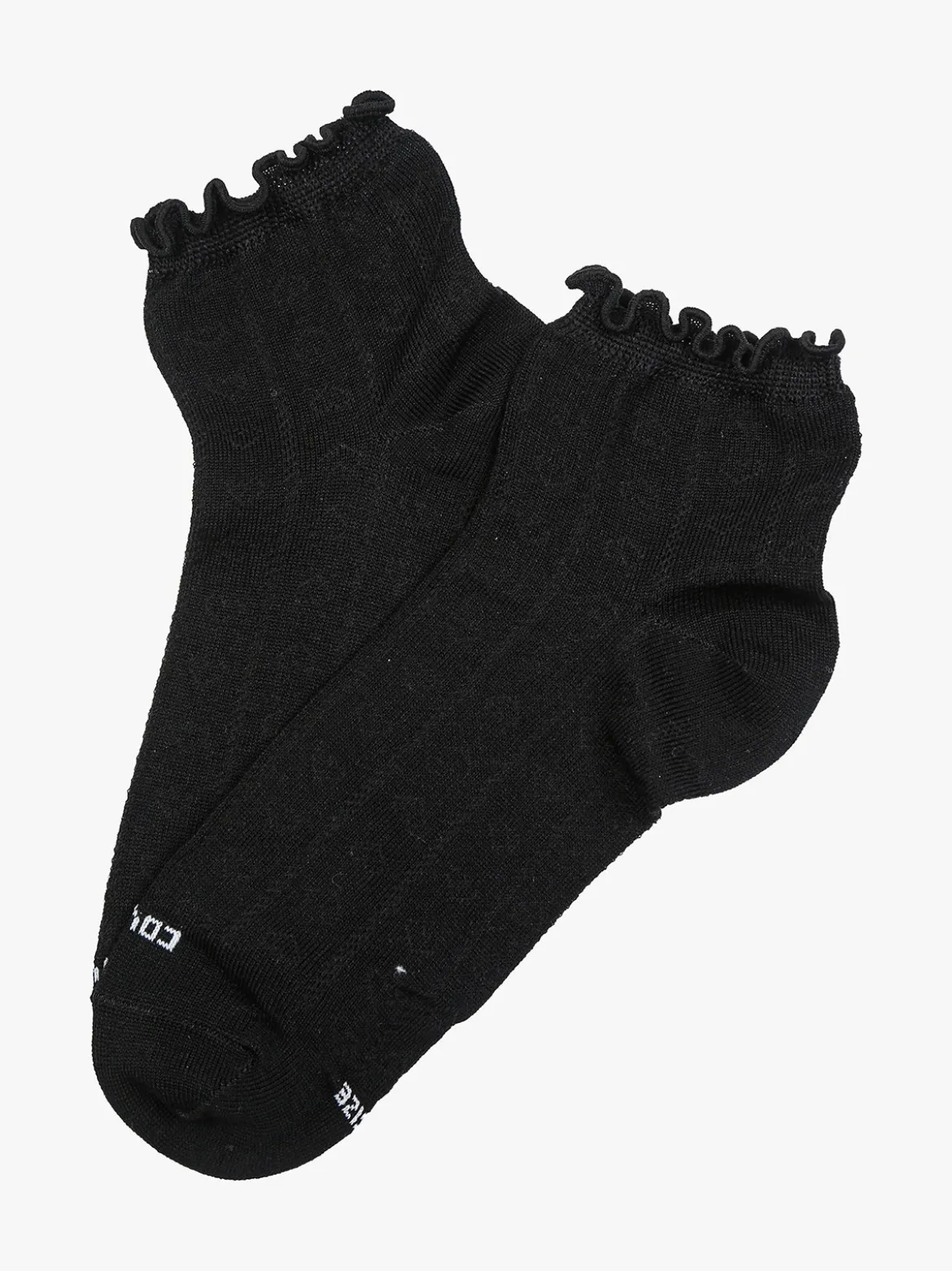 Enrico Coveri Calze corte da donna in cotone con bordo volant - nero