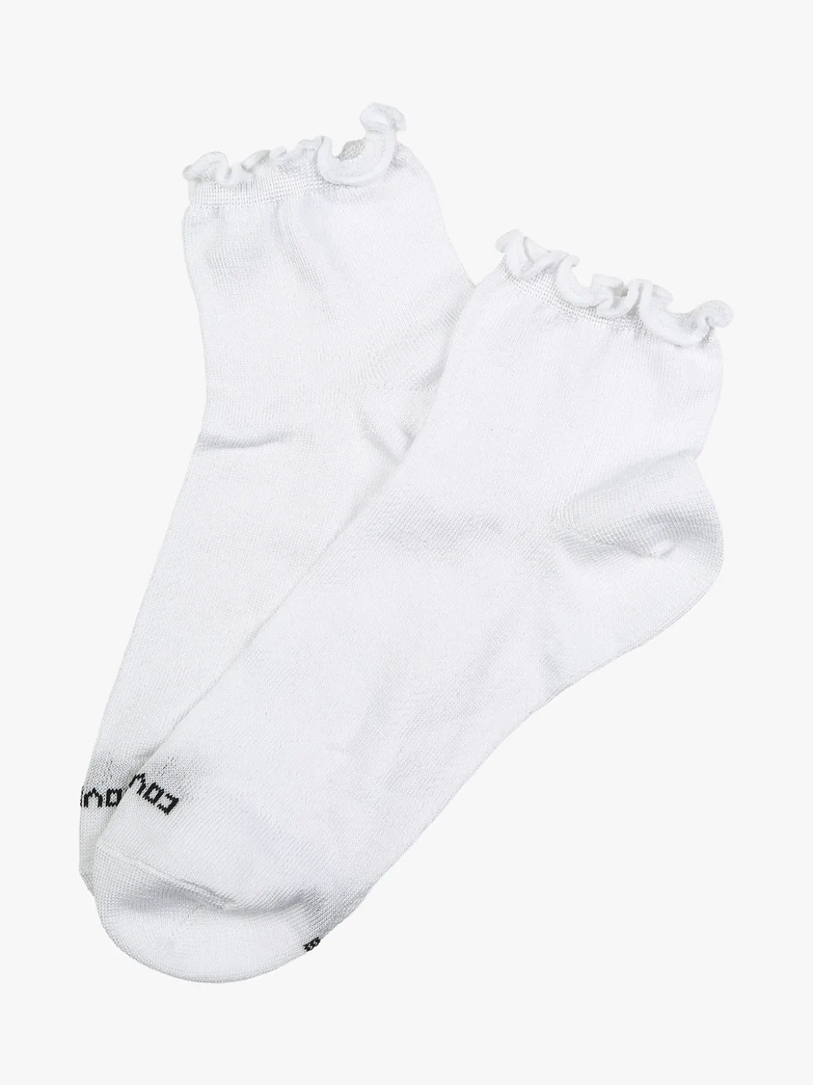 Enrico Coveri Calze corte da donna in cotone con bordo volant - bianco