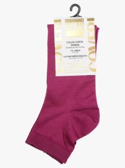 Enrico Coveri Calze corte da donna in cotone mercerizzato - fucsia