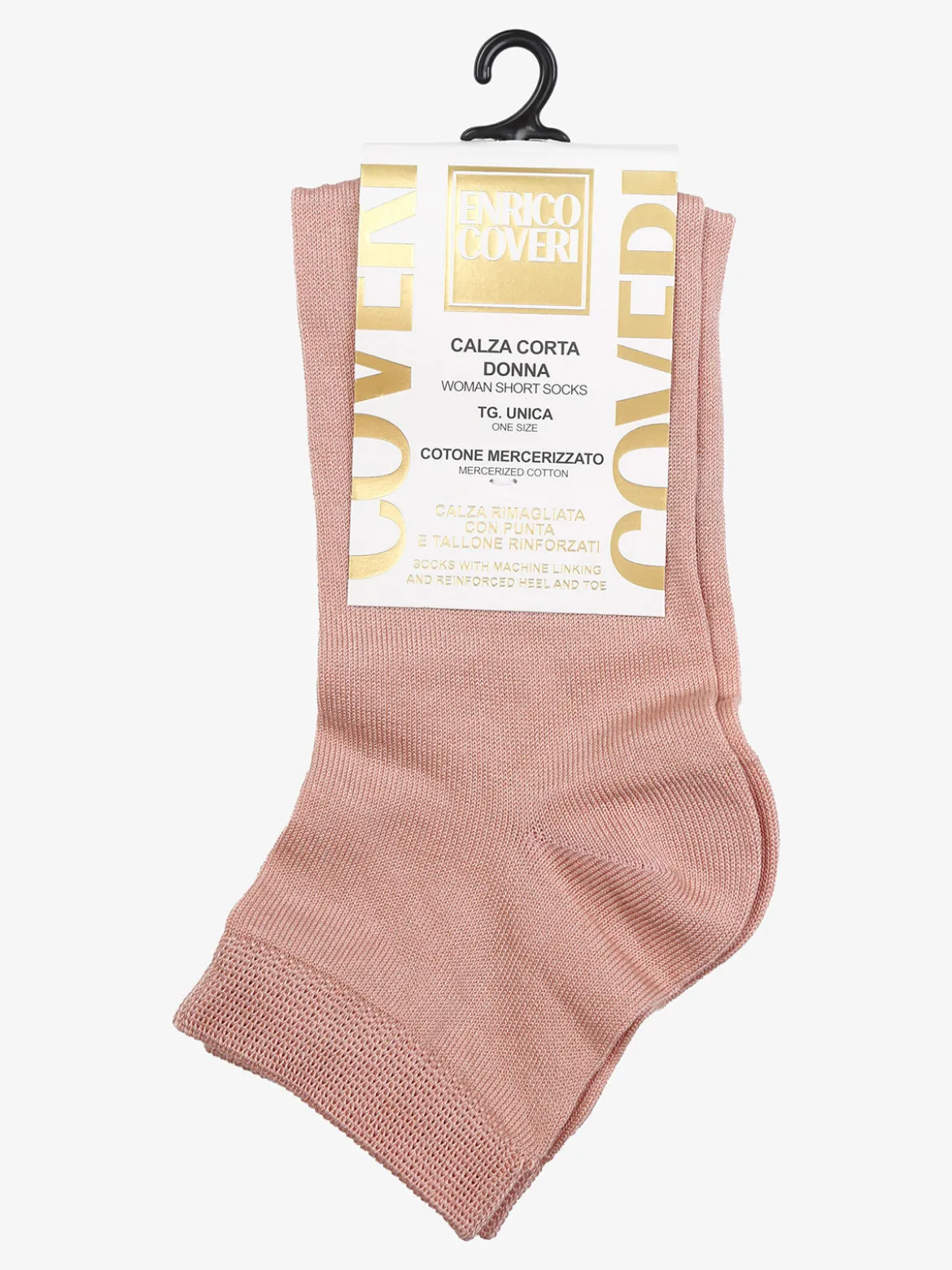 Enrico Coveri Calze corte da donna in cotone mercerizzato - rosa