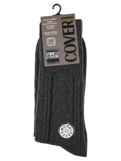 Enrico Coveri Calze corte da uomo morbide in caldo cotone - grigio