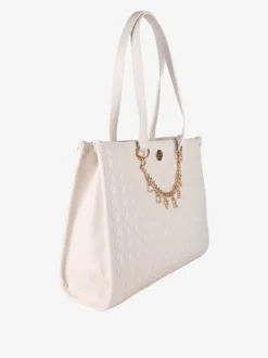 Enrico Coveri Contemporary Borsa donna trapuntata con ciondoli - panna