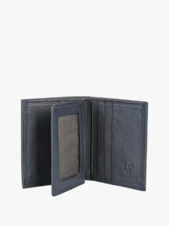 Enrico Coveri Contemporary Mini portafoglio verticale in pelle da uomo - blu scuro