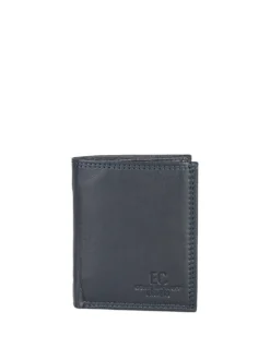 Enrico Coveri Contemporary Mini portafoglio verticale in pelle da uomo - blu scuro