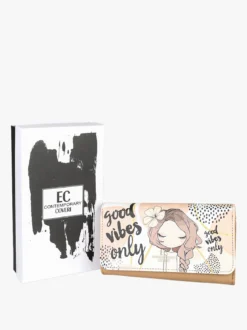 Enrico Coveri Contemporary Portafoglio donna in ecopelle con stampa disegno - naturale