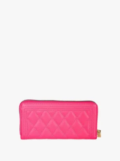 Enrico Coveri Contemporary Portafoglio trapuntato da donna con logo - fucsia