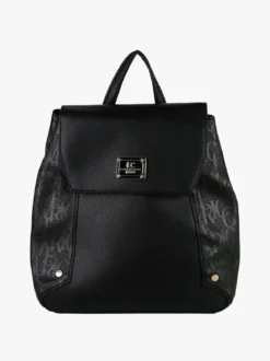 Enrico Coveri Contemporary Zaino donna in ecopelle con patta - nero