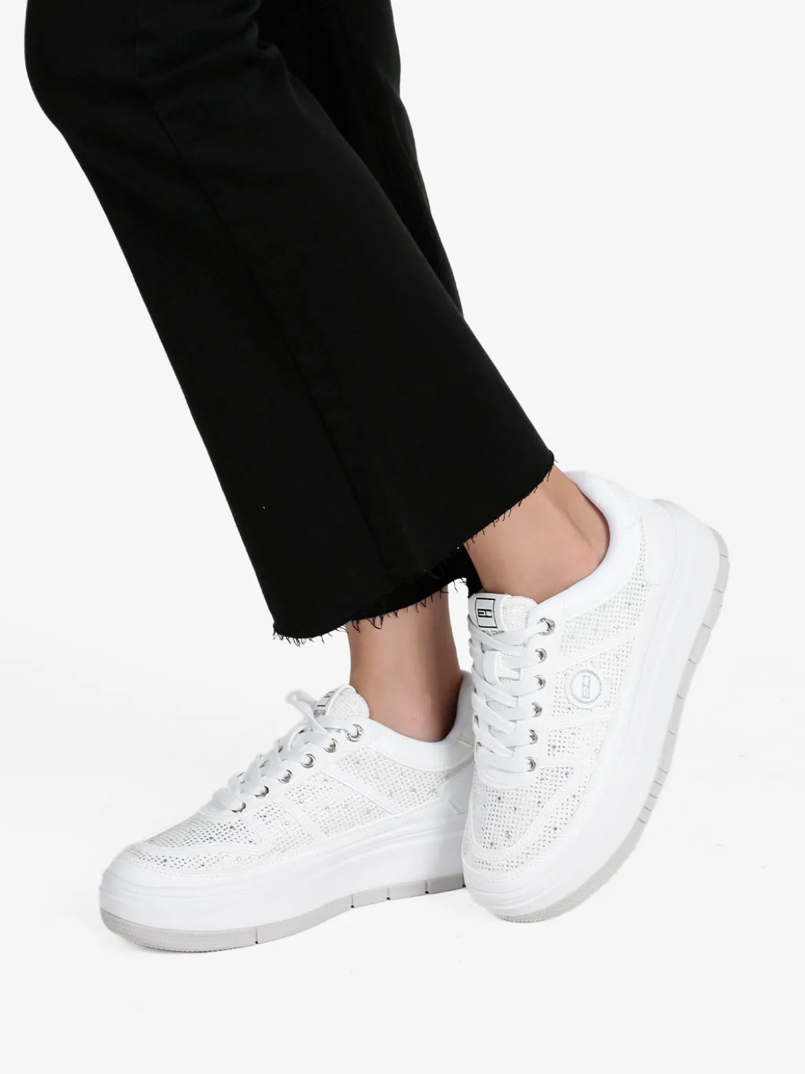 Enrico Coveri Sportswear Sneakers donna con platform e strass