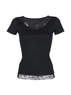 Essenza ART.3559 T-shirt intima da donna in cotone bielastico con pizzo