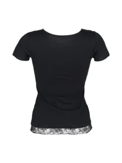 Essenza ART.3559 T-shirt intima da donna in cotone bielastico con pizzo