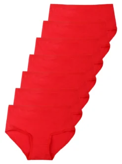 Essenziale Milano Confezione da7 slip maxi da donna in cotone - rosso