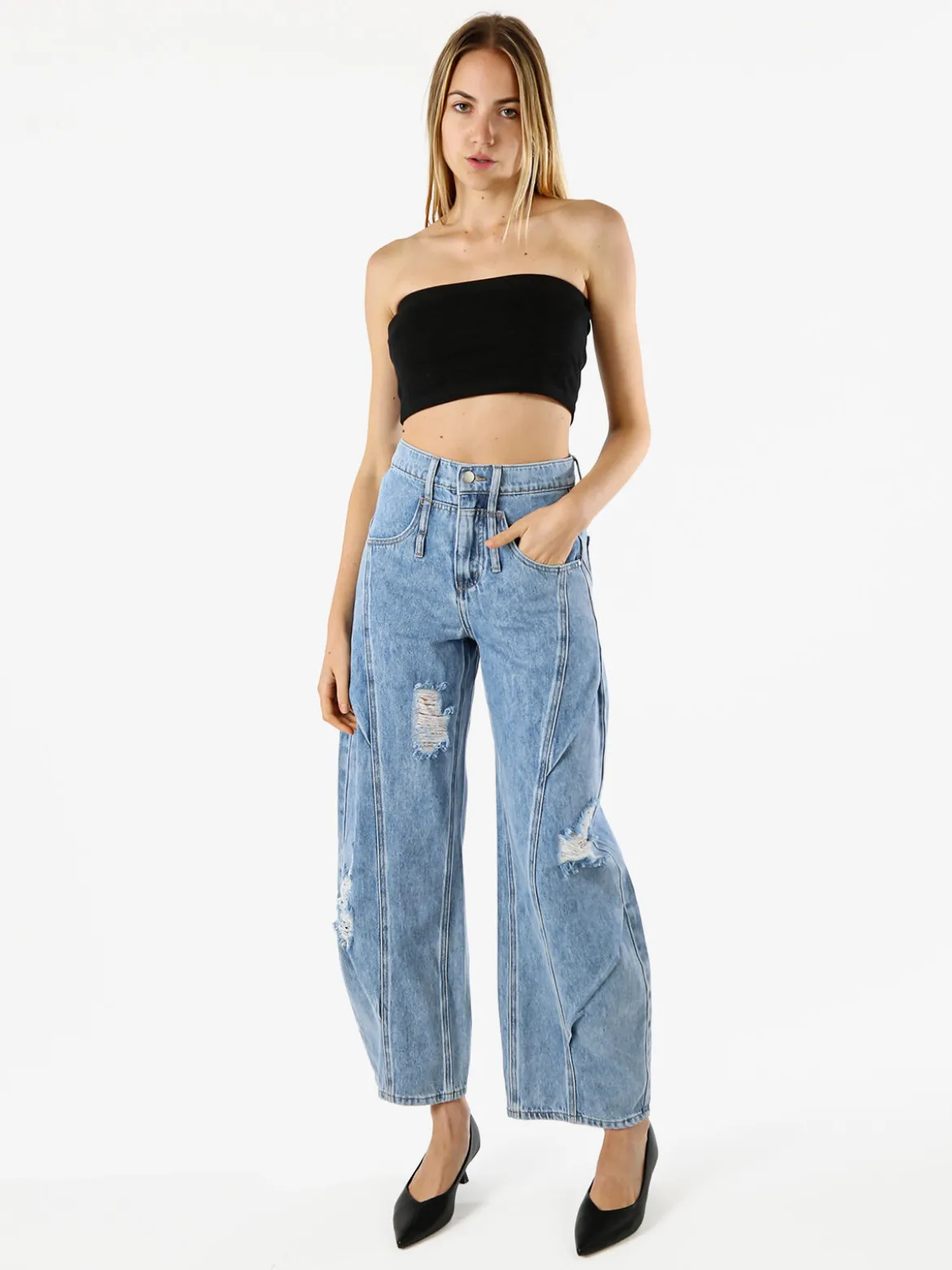 Essenziale Milano Top a fascia da donna - nero