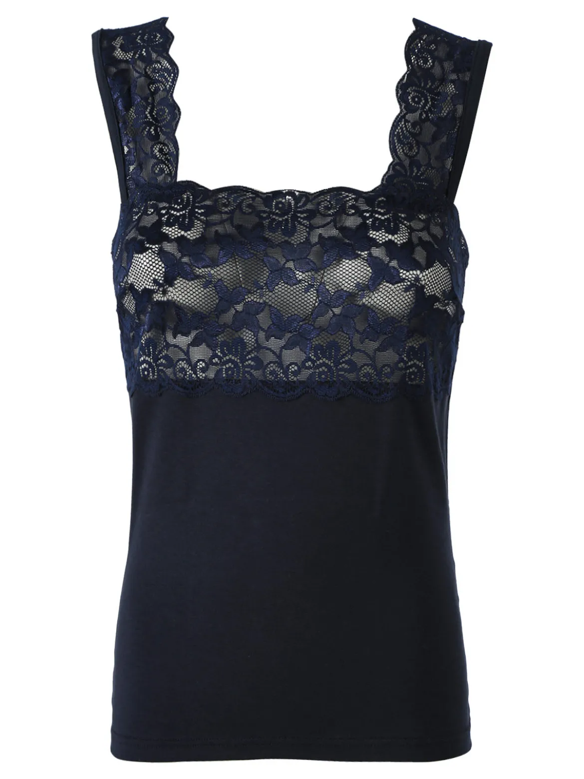 Esse Speroni Canotta intima donna con pizzo - blu scuro