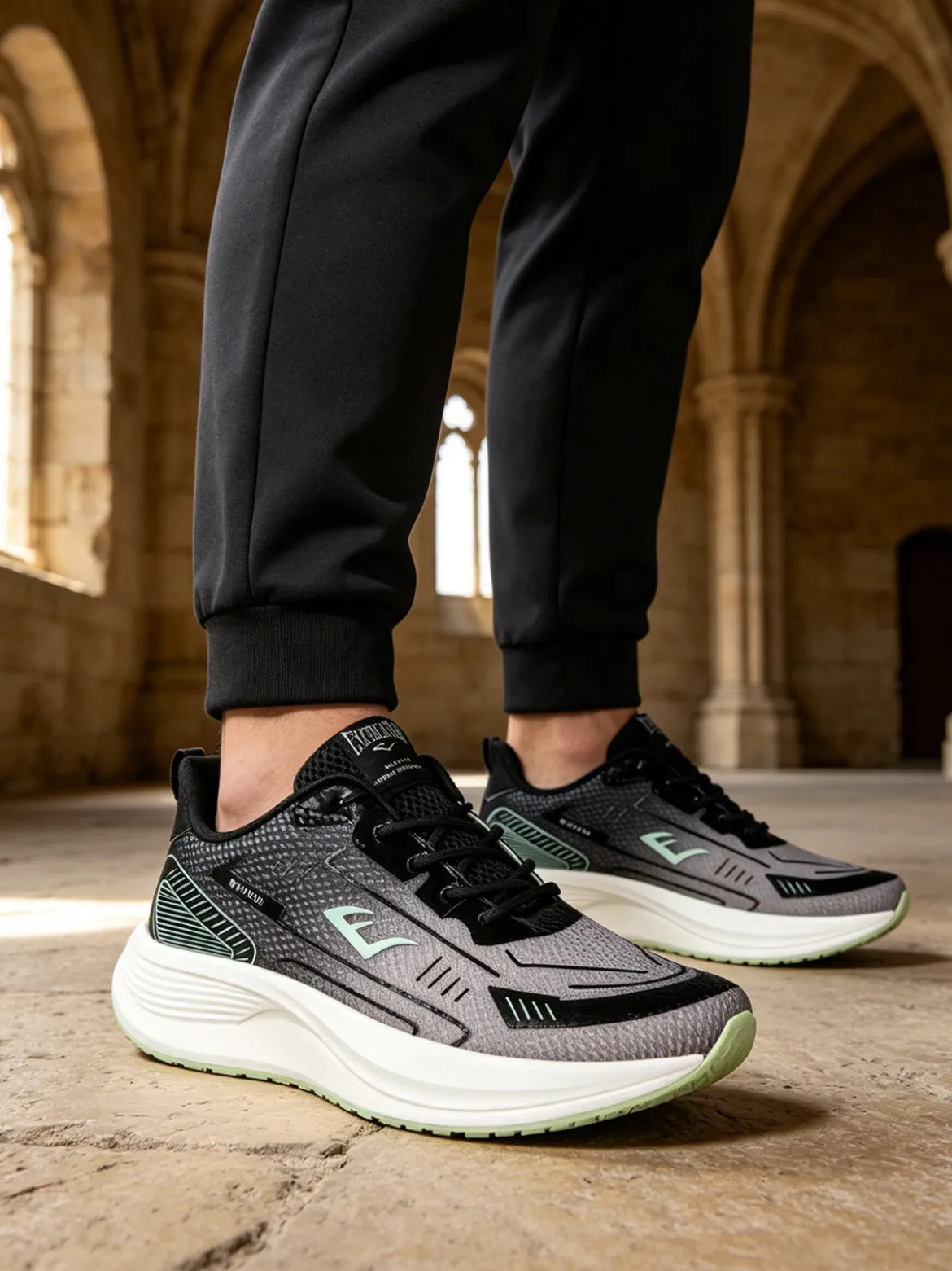 Everlast Sneakers sportive da uomo con lacci - nero