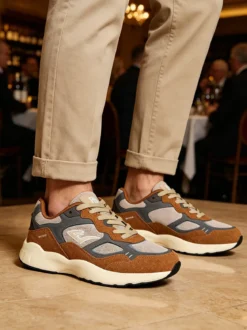 Everlast Sneakers sportive da uomo con suola alta - marrone